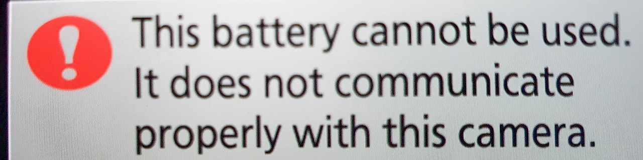 This battery cannot be used